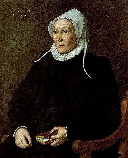 Cornelis Ketel Portrait of a Woman aged 56 in 1594 oil painting picture